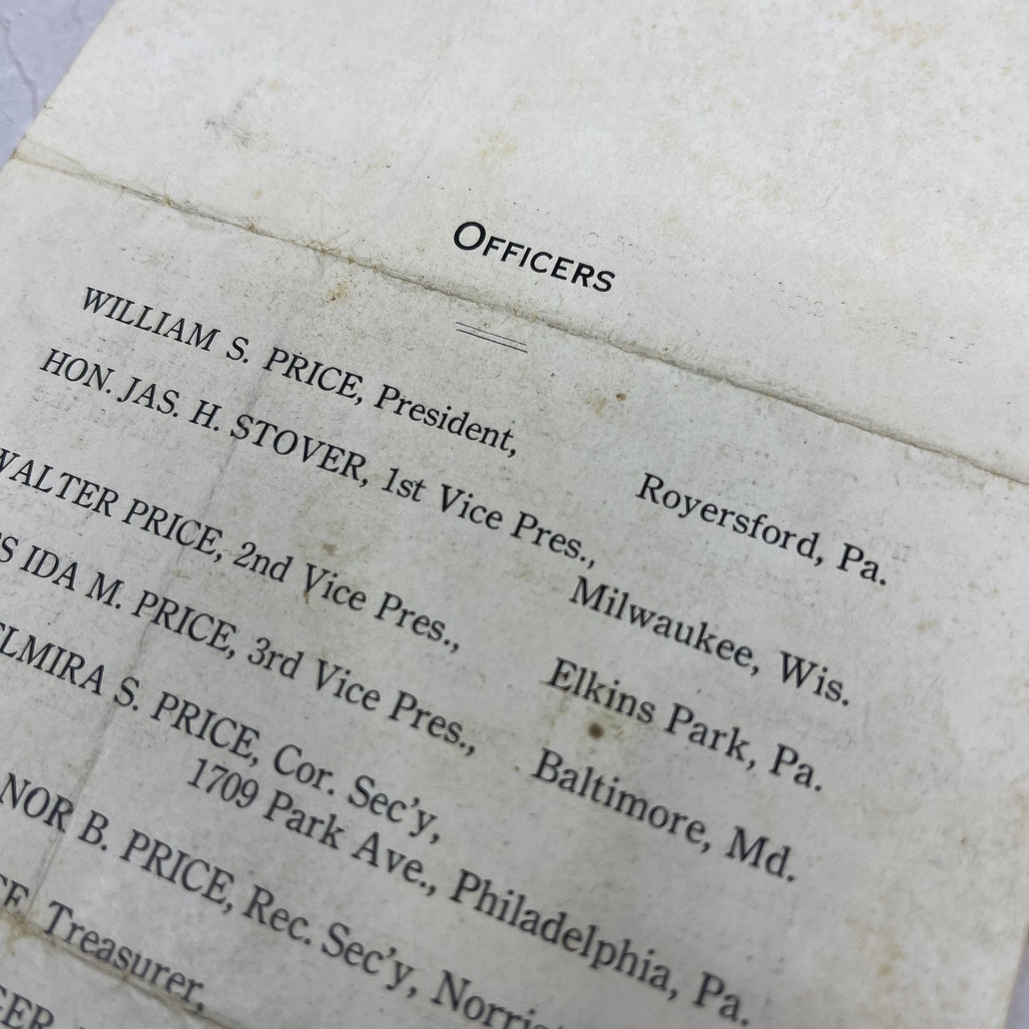 1923 Price Family Reunion Invitation Norristown William S. Price Royersford D22