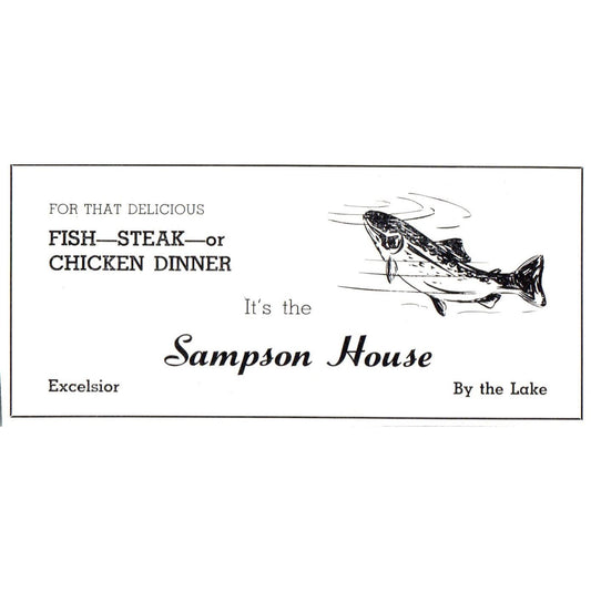 Sampson House By The Lake Restaurant Excelsior MN 1940 Magazine Ad AF1-OM