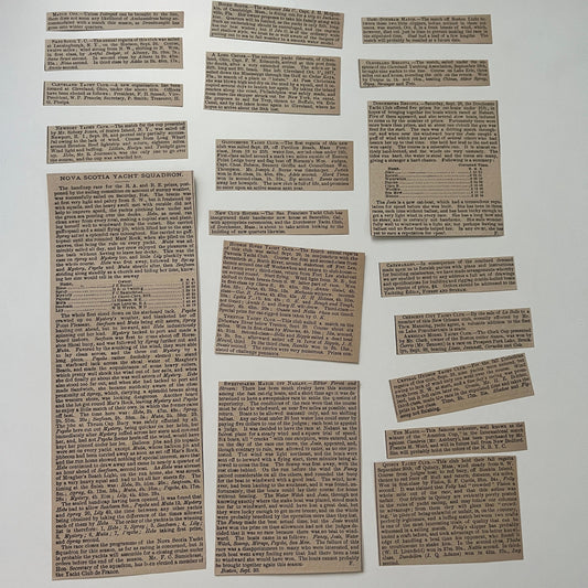 Huge Lot of Original 1878 Yachting News Clippings Forest & Stream AI4-7