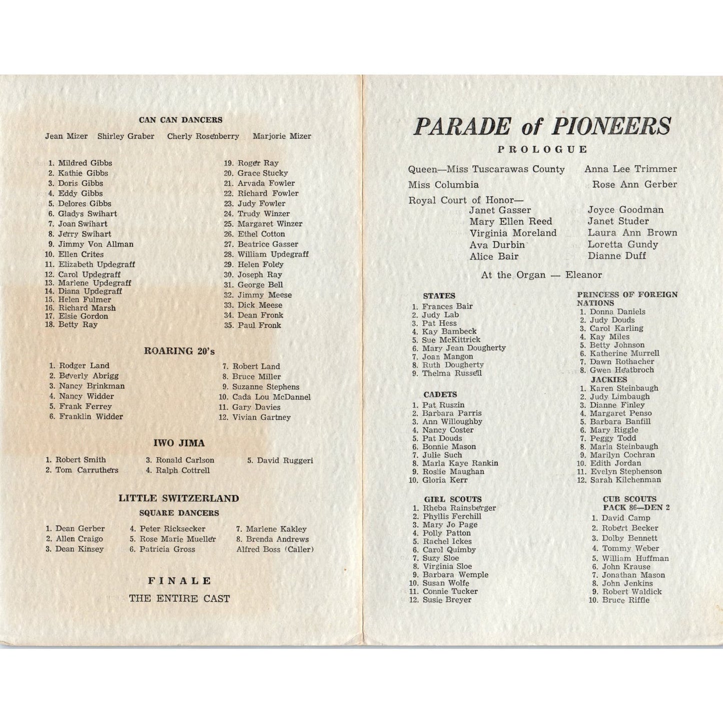 Vintage Parade of Pioneers Program AE9-X2
