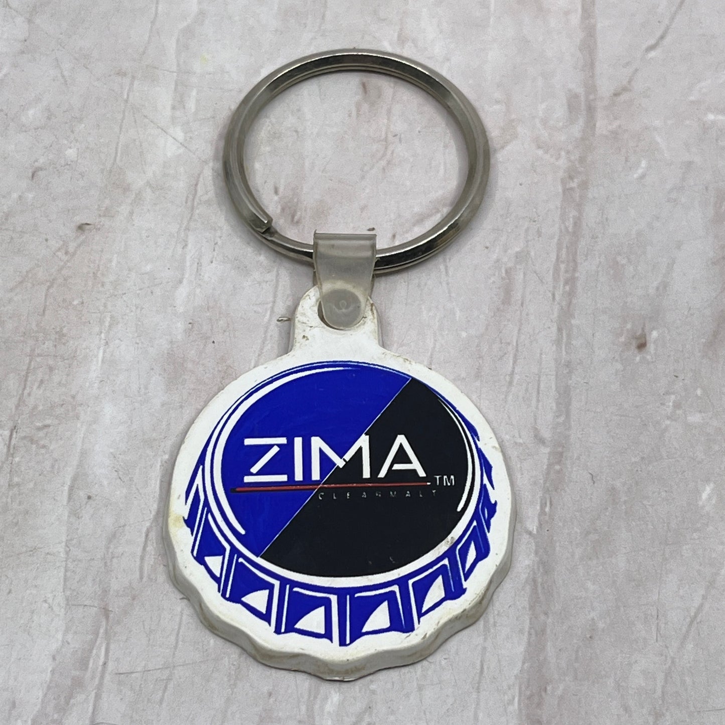 Vintage Zima Bottle Cap Rubber Keychain SF4