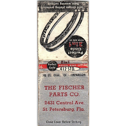The Fischer Parts Co St. Petersburg FL Vintage Matchbook Cover SF3-Y8
