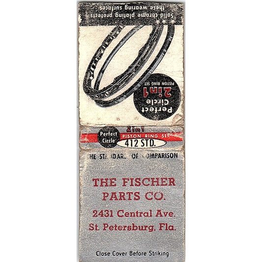 The Fischer Parts Co St. Petersburg FL Vintage Matchbook Cover SF3-Y8