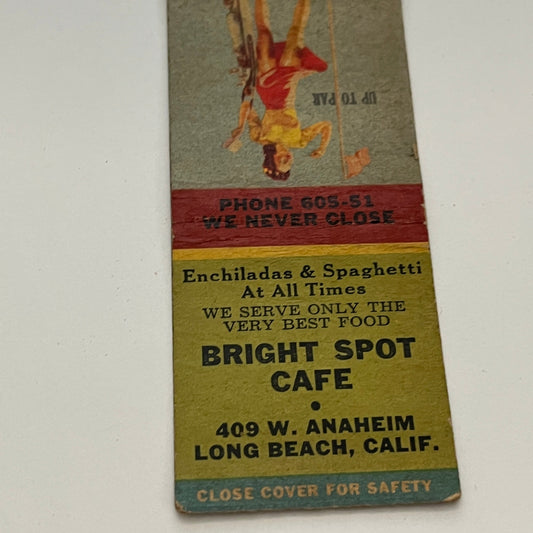 Bright Spot Cafe Long Beach CA Pinup Vintage Matchbook MB59-1