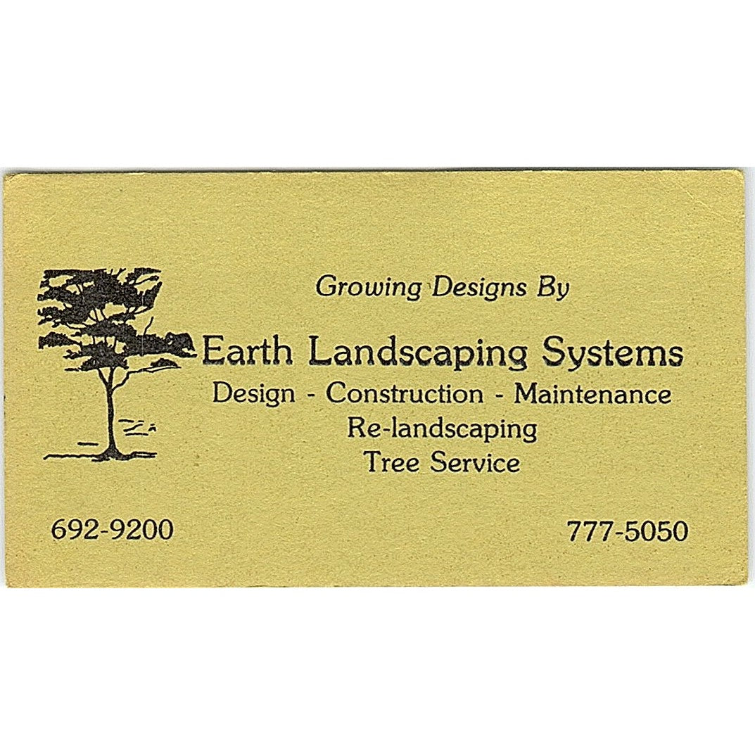 Earth Landscaping System Vintage Business Card SD9-B8