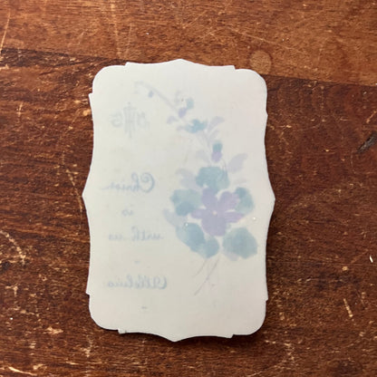 Antique Celluloid Bookmark IHS Christ is With Us Alleluia Hand Painted AB9