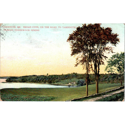 c1910 Broad Cove Underwood Spring Yarmouth Maine Original Postcard PC10
