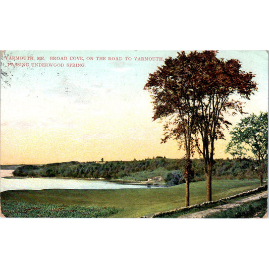 c1910 Broad Cove Underwood Spring Yarmouth Maine Original Postcard PC10
