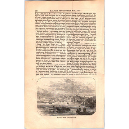 Newport Rhode Island  Historical & Social Traveler- 15 Pages 1854 Article I19