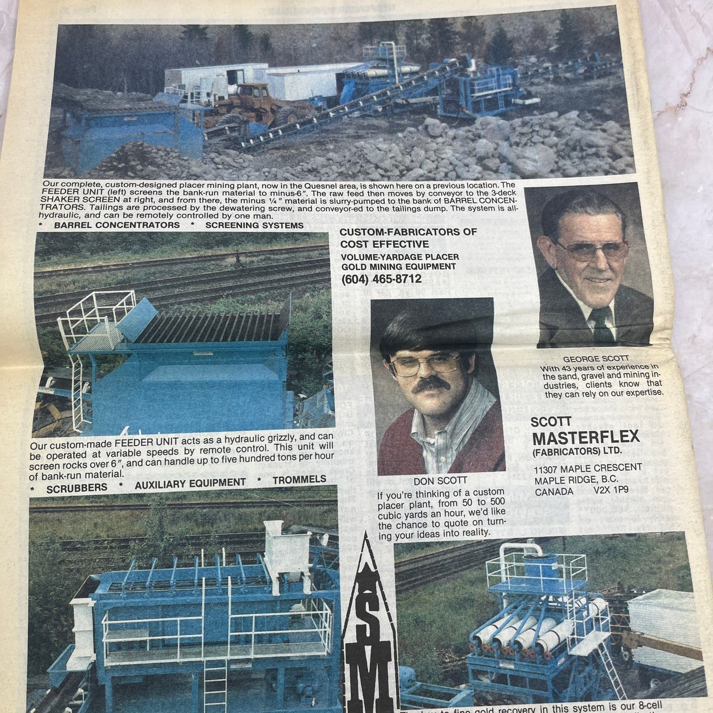 1985 The Placer Mining Times Newspaper Gold Mining Vancouver Canada M20