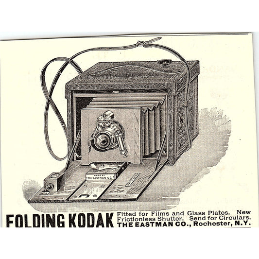 The Eastman Co Folding Kodak Camera Rochester NY 1892 Ad AG2-H5