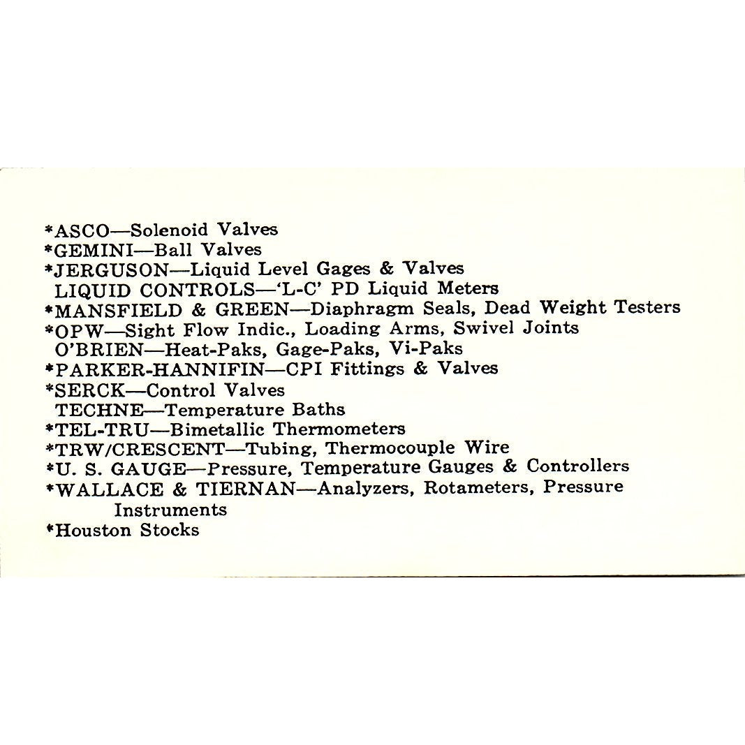 John N. Sion Rawson & Co Inc Houston Vintage Business Card SE5-B3