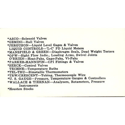 John N. Sion Rawson & Co Inc Houston Vintage Business Card SE5-B3