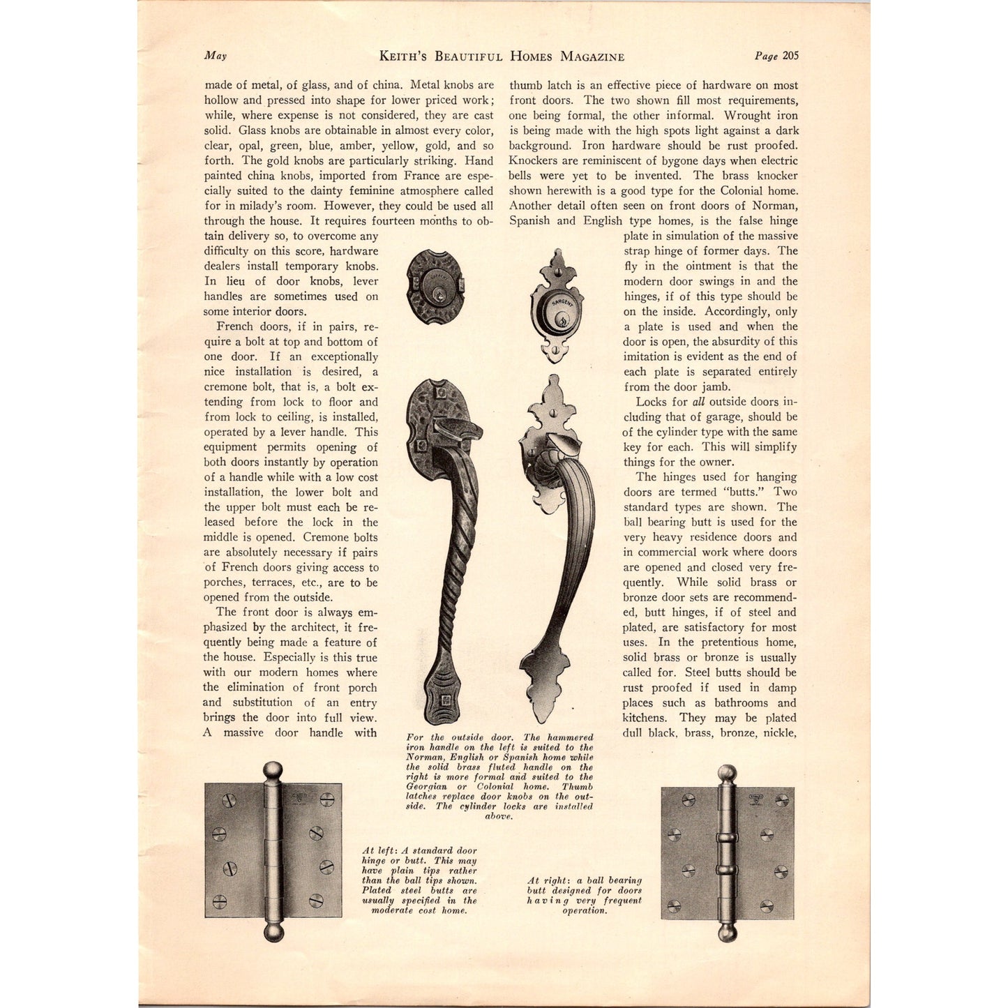 Door Hardware - For Permanence as Well as Beauty 2-Page 1929 Article SI11