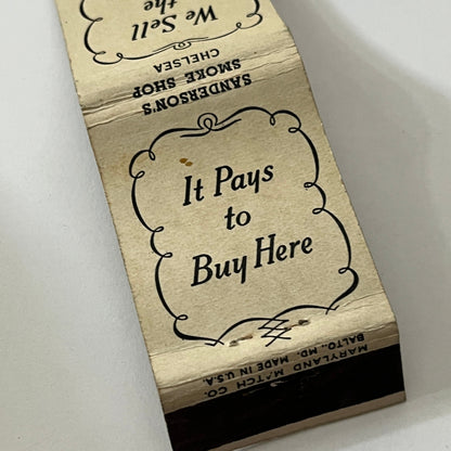 Sanderson's Smoke Shop Chelsea Vintage Matchbook Cover TB6-MB1-12