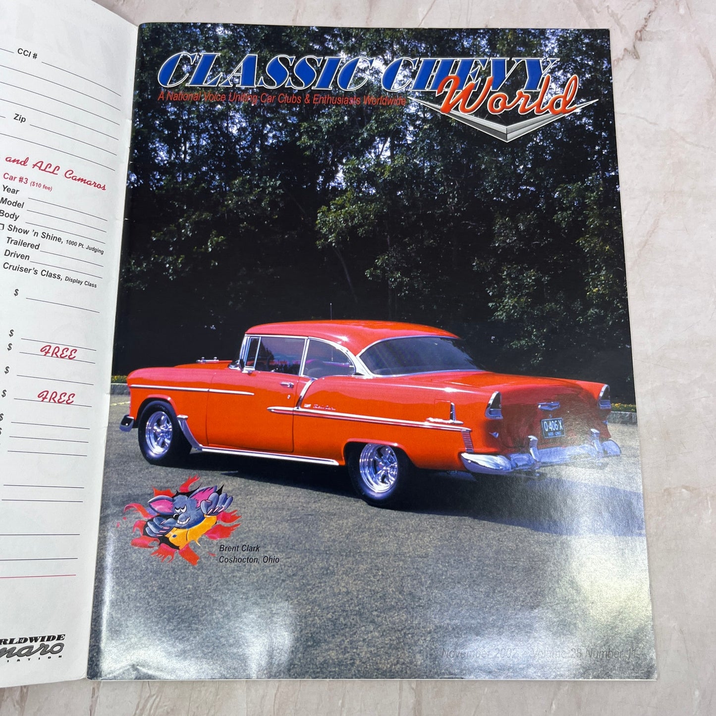 Brent Clark Coshocton OH - '55, '56, '57 Classic Chevy World - Nov 2002 M30