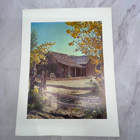 Frontier Cabin Old West Lithograph 11x14" Art Print V21