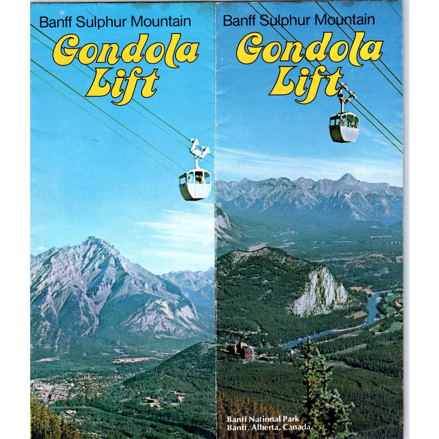 c1970 Banff Sulphur Mountain Gondola Lift Alberta Fold Out Travel Brochure AE8