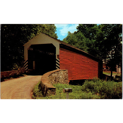 Wenger's Mill Bridge Brownstown PA Covered Bridge Postcard PB13