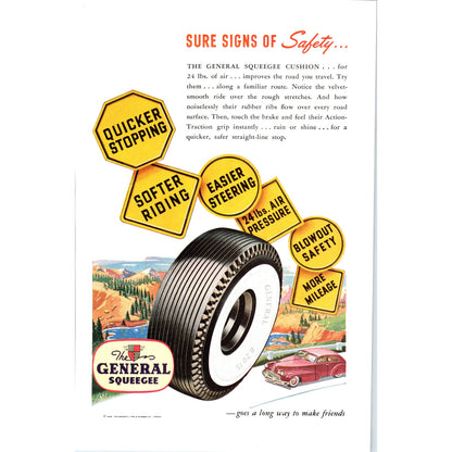 The General Squeegee Cushion Tires - Vintage Magazine Ad D18
