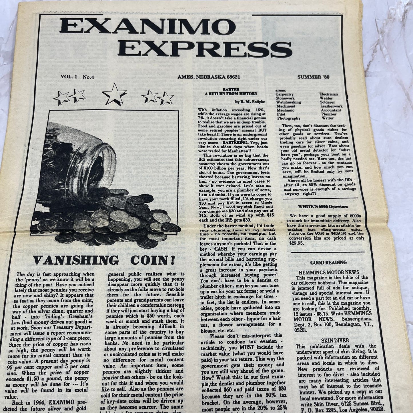 1980 Summer - Exanimo Express Treasure Hunting Newsletter - Ames NE M11