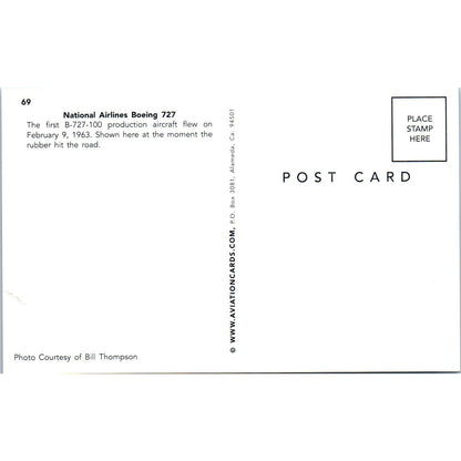 National Airlines Boeing 727 B-727-100 Vintage Postcard TG8-PC