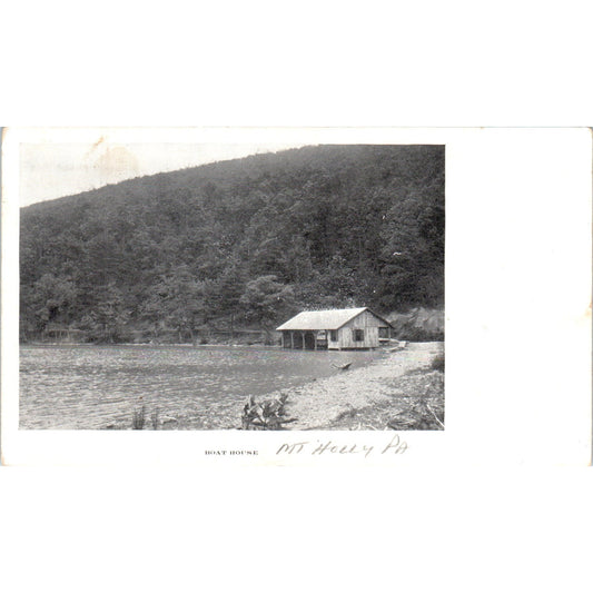 c1905 Mount Holly PA Boat House Private Mailing Card RPPC Postcard TH9-SX2