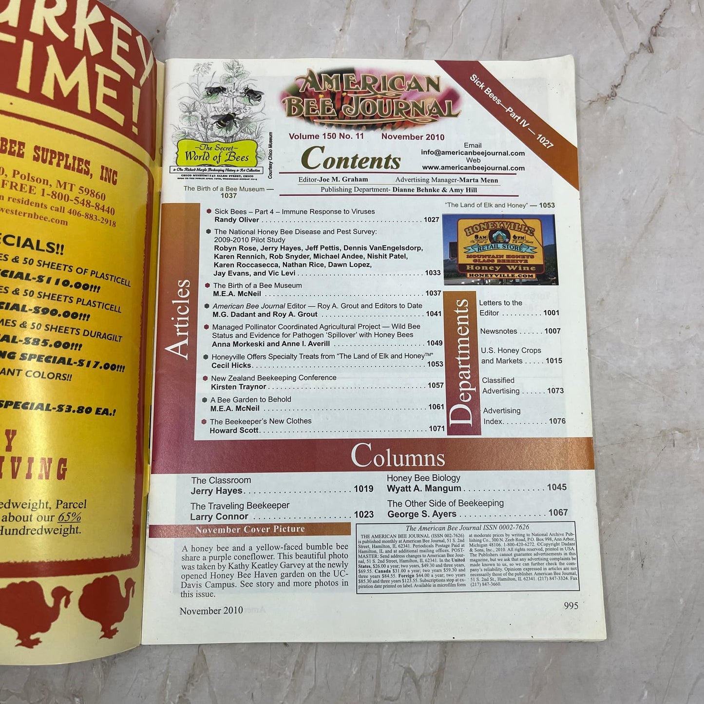 2010 Nov - American Bee Journal Magazine - Bees Beekeeping Honey M9