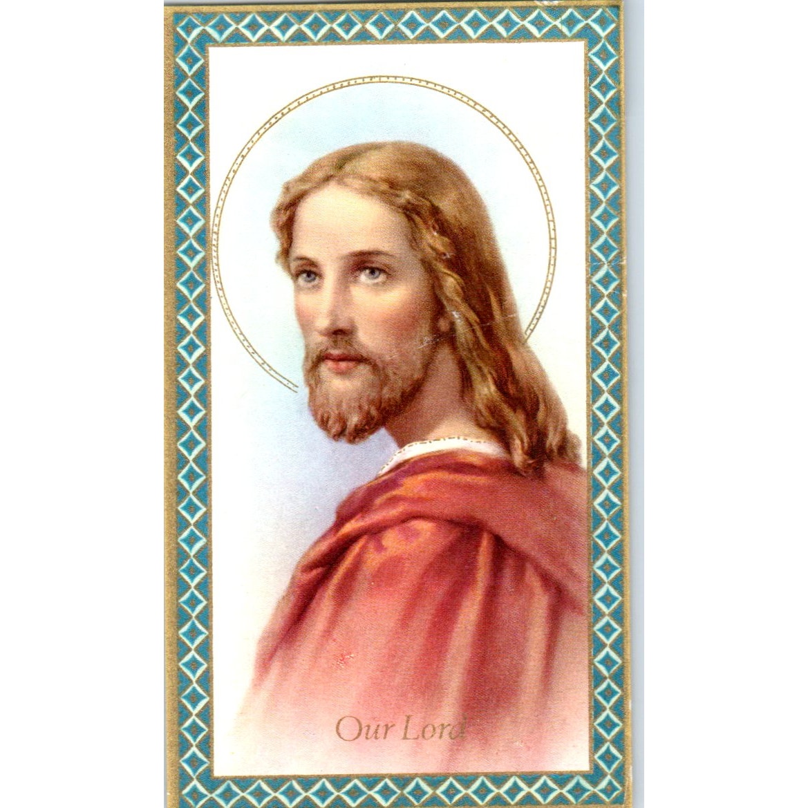 Our Lord Divinity Series Italy 2x4" Vintage Catholic Prayer Card TH2-PC1