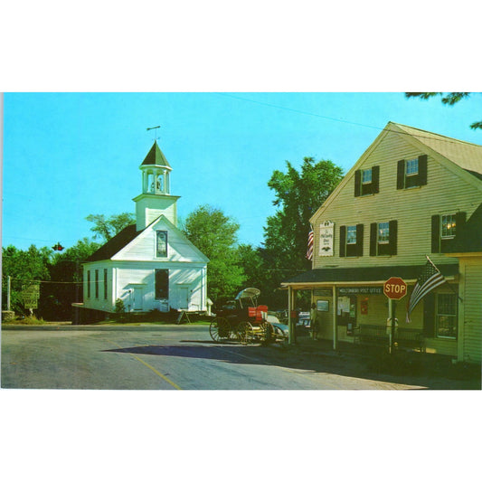Country Store and Church in Moultonboro New Hampshire Vintage Postcard PE6