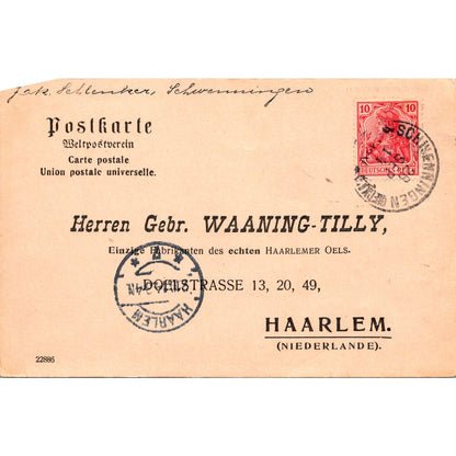 Herren Gebr Waaning-Tilly Haarlem Niederlande 1928 German Reich Postcard P5-12