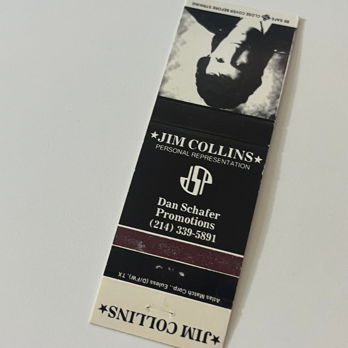Jim Collins - Dan Schaefer Promotions Vintage Matchbook Cover TB6-MB2-5