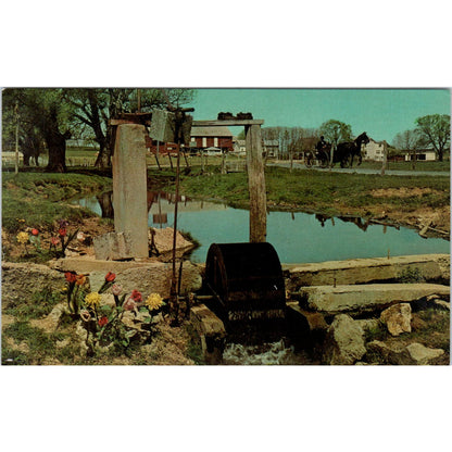 Primitive Amish Water Wheels Pennsylvania Dutch Country Postcard PD8