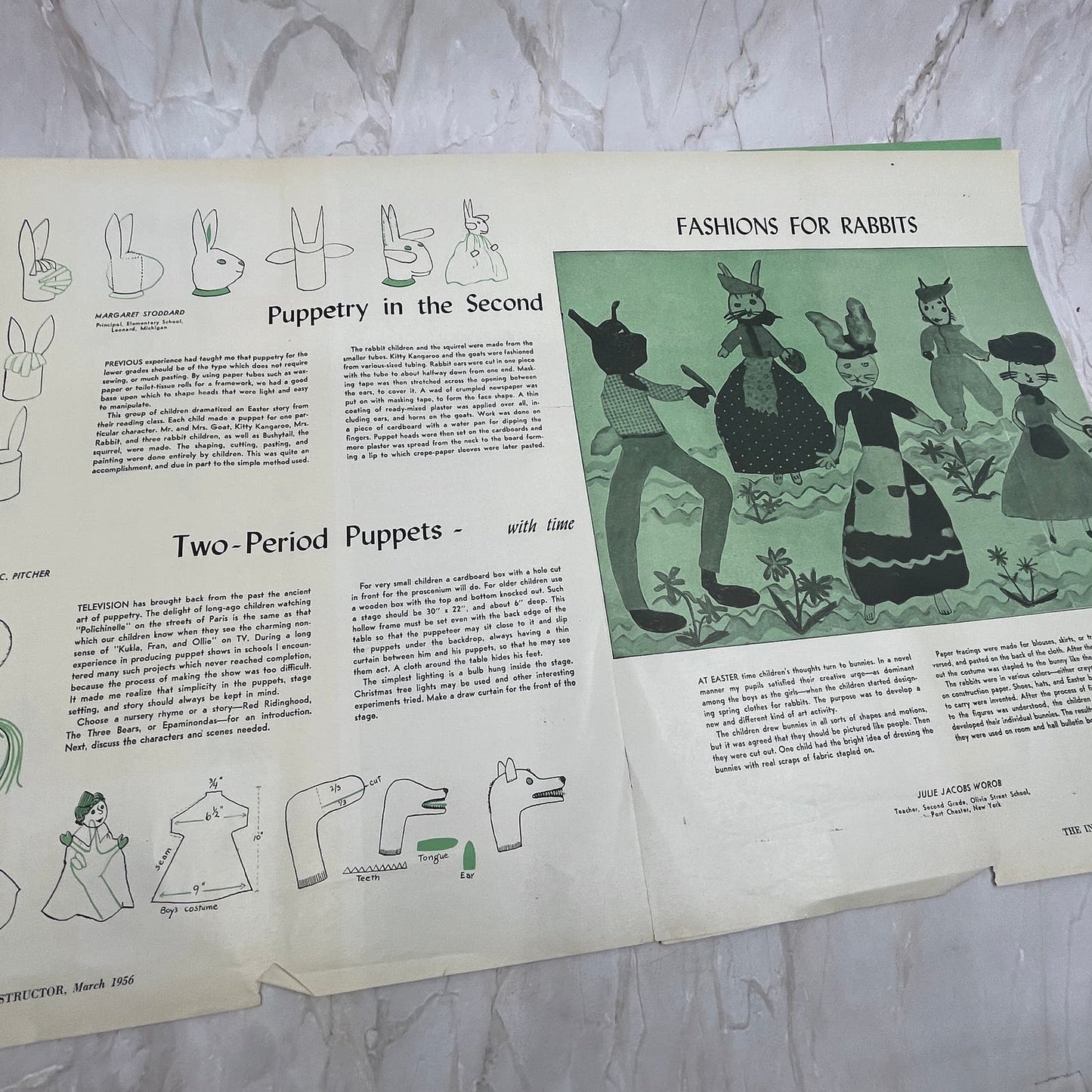 1956 Easter Crafts for Students Clipped From Instructor Magazine FL6-1