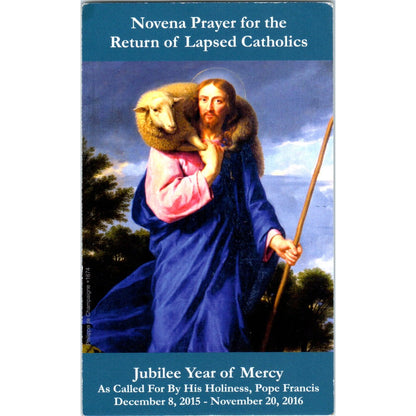 Novena Prayer for Lapsed Catholics Jubilee Year Prayer Card TH2-PC1