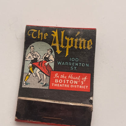 The Alpine - Boston's Famous Swiss Eating Place Matchbook Cover TB8-MB2-4