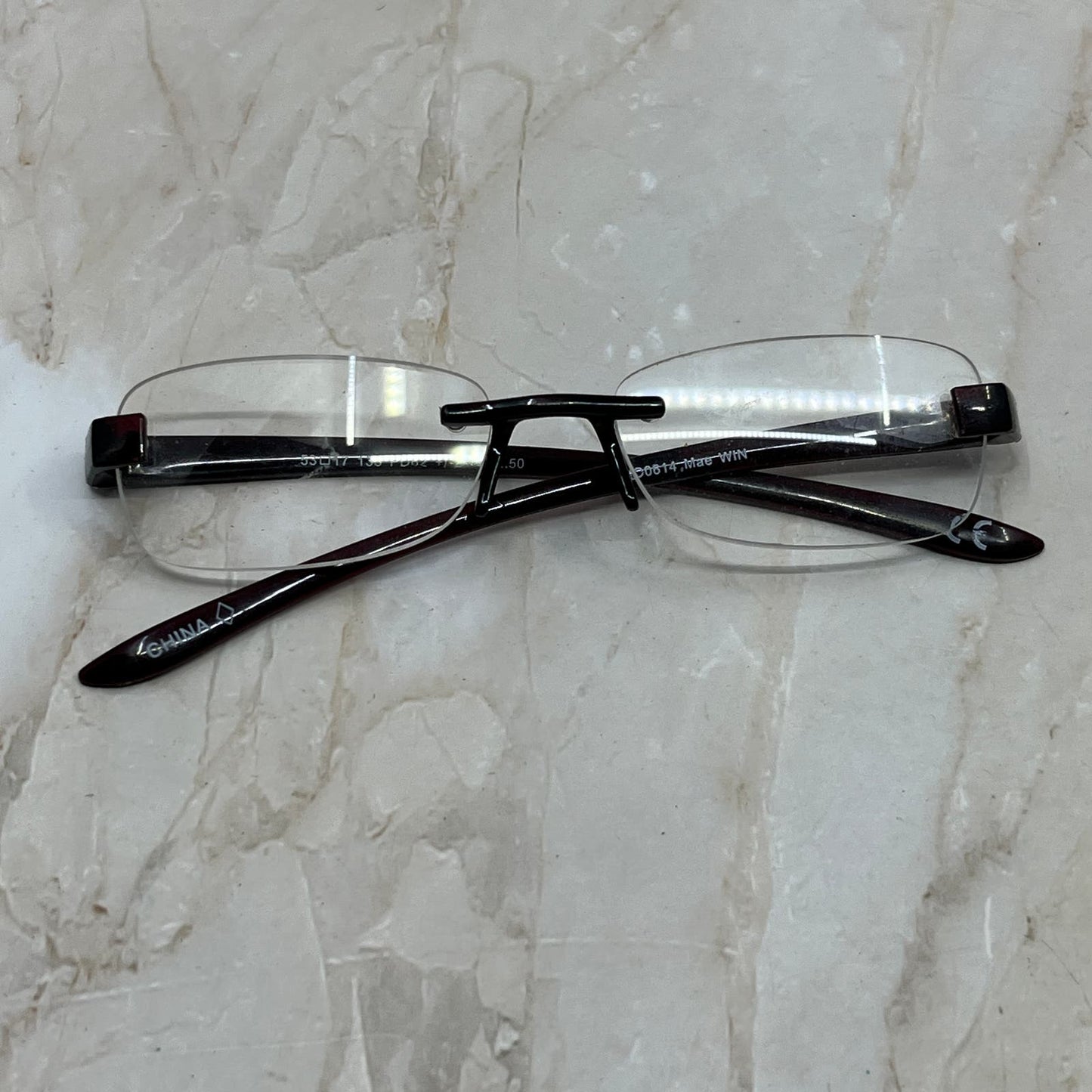 Rimless Readers 53 17 135 +2.50 Sunglasses Eyeglasses Frames TE9-G6-11