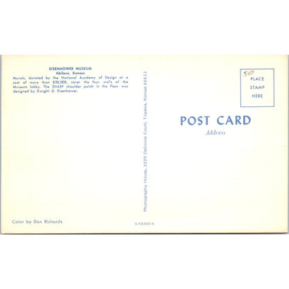 President Eisenhower Museum Abilene Kansas Murals Vintage Postcard PC17