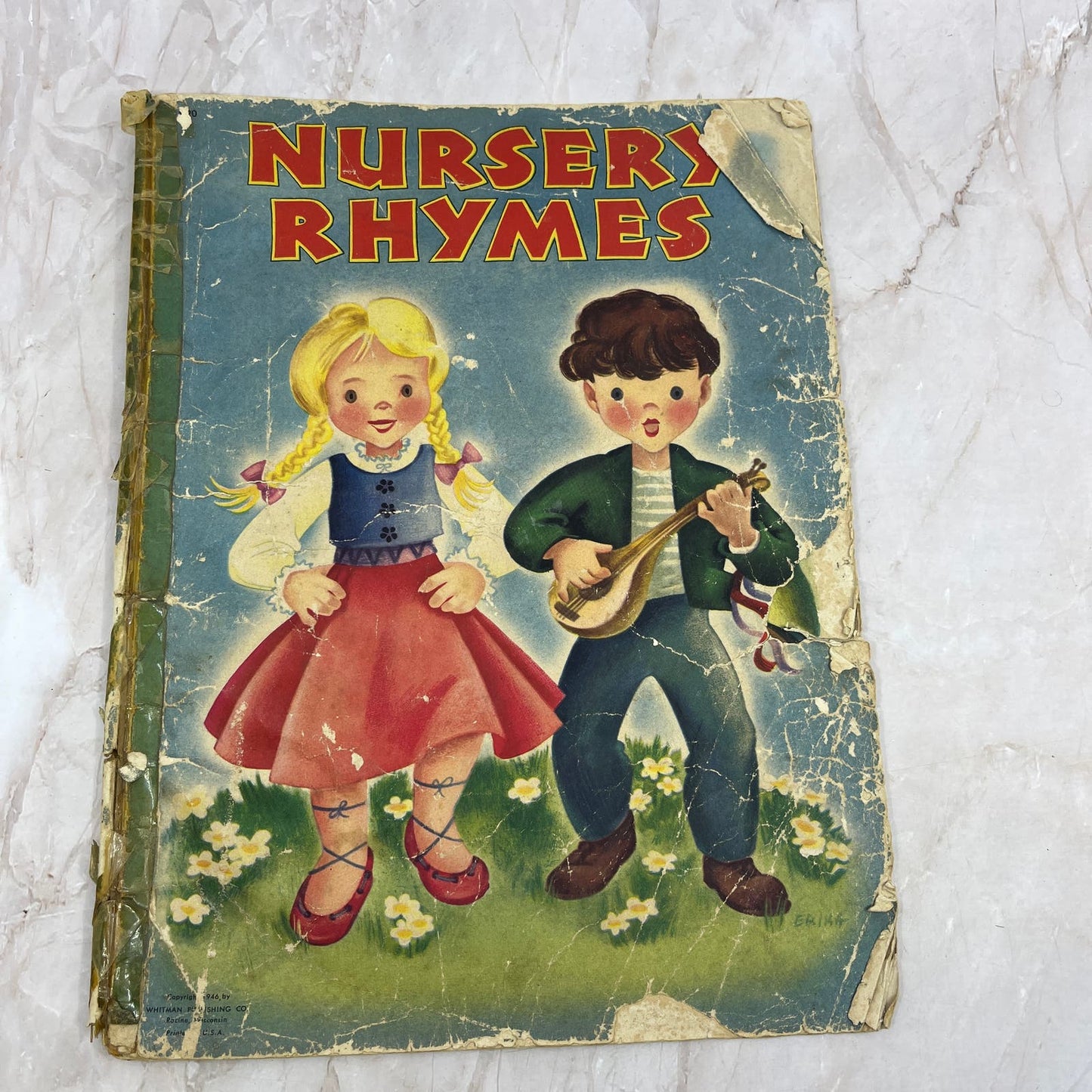 1946 Nursery Rhymes Children's Book Whitman Great Color Illustrations FL6-2