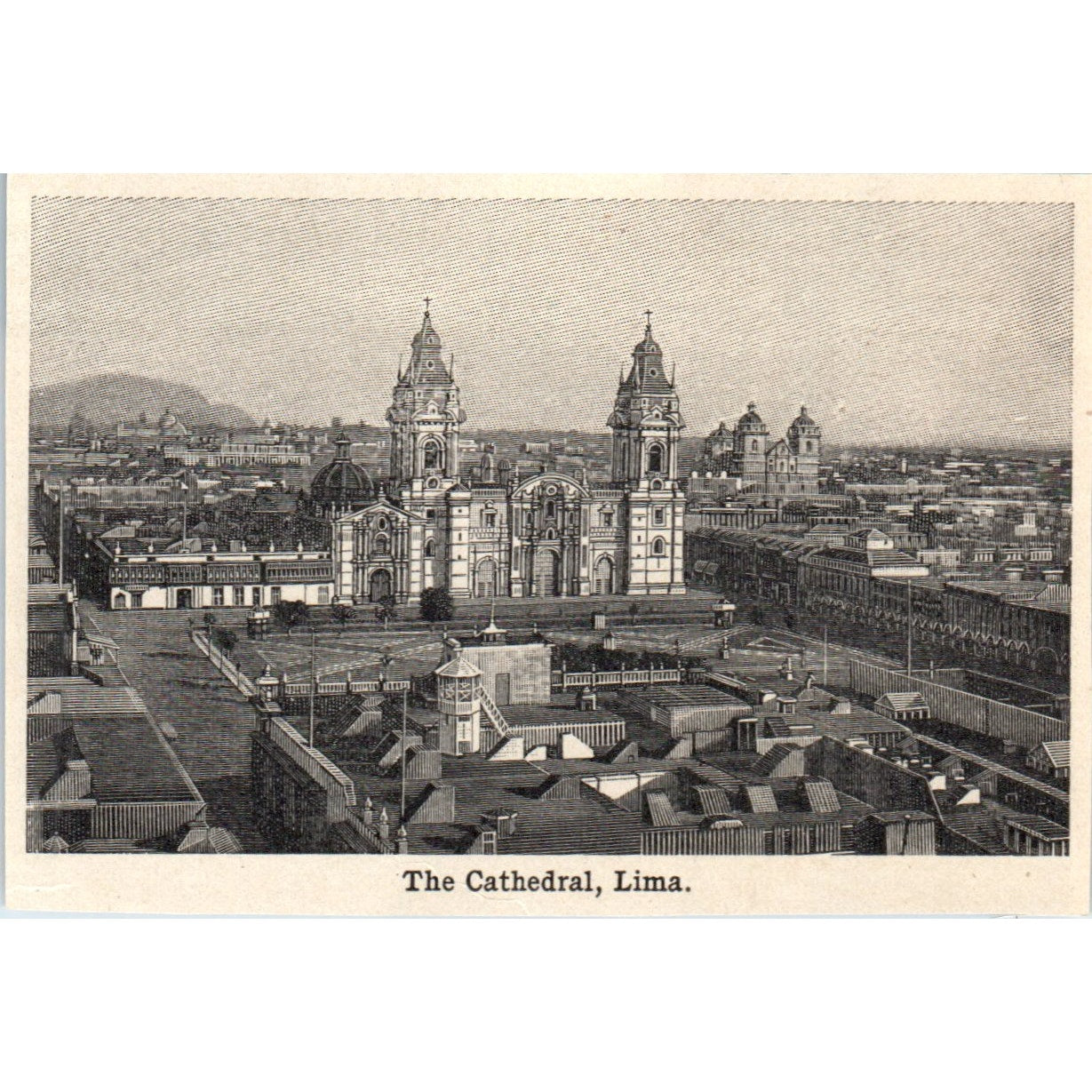 The Cathedral Lima Peru 1901 Engraving AF2-P3