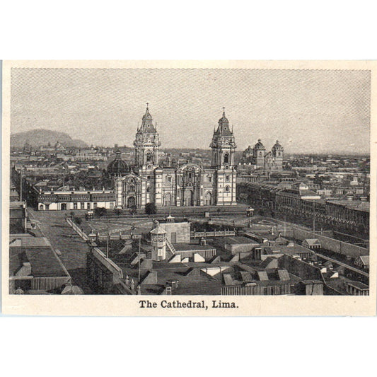 The Cathedral Lima Peru 1901 Engraving AF2-P3