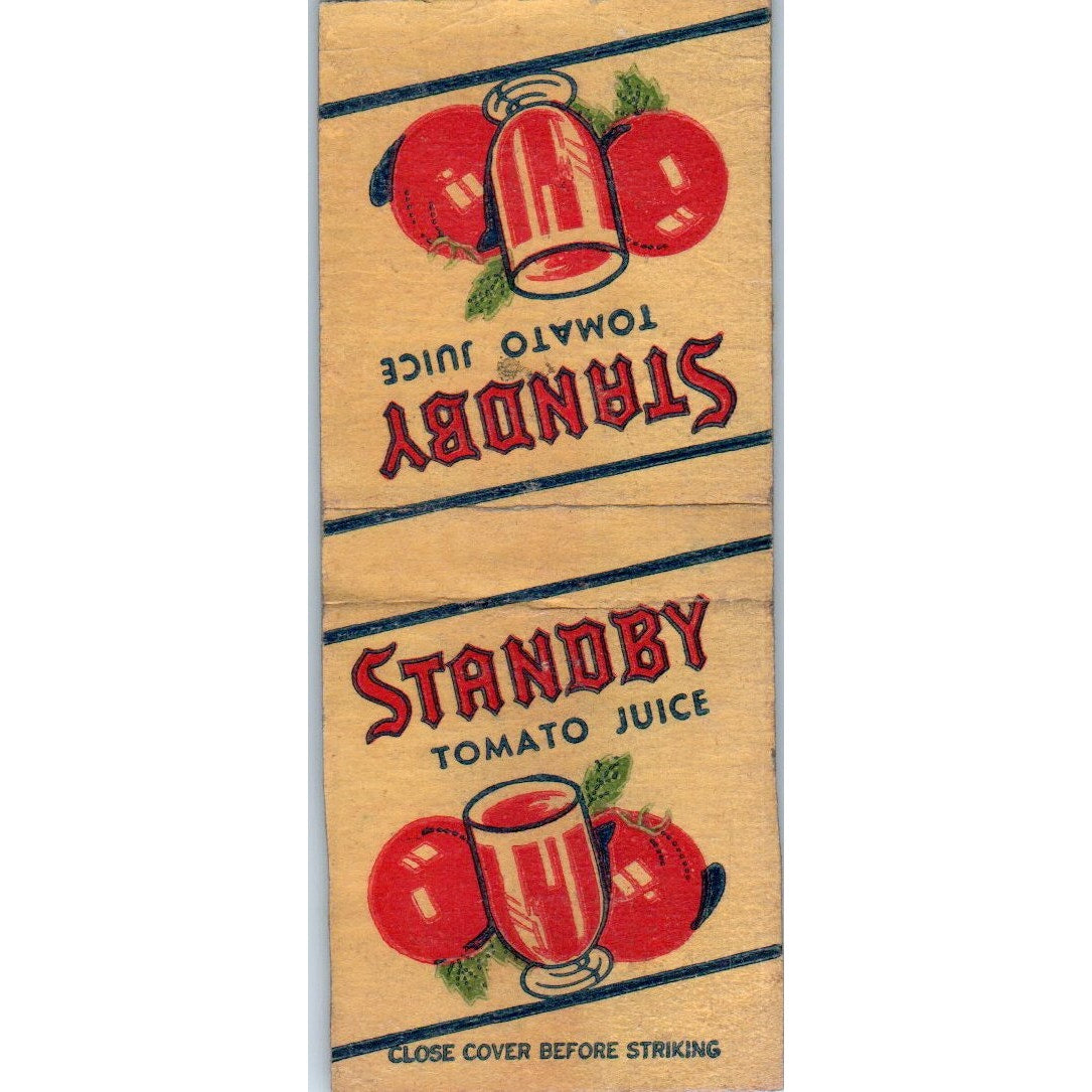 Standby Tomato Juice Vintage Matchbook Cover SD4-Y9