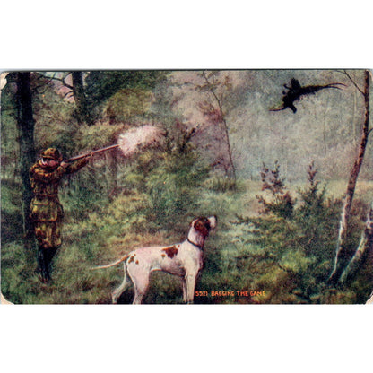 Hunting Scene Hunter Bird Dog Pointer c1909 Postcard PD2