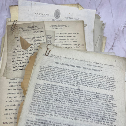 c1920-40s Huge Genealogy Lot of Documents Baltimore Maryland Area TA9