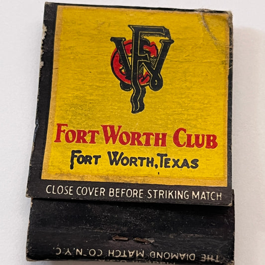 Fort Worth Club Fort Worth Texas Vintage Matchbook Cover TB8-MB3-4