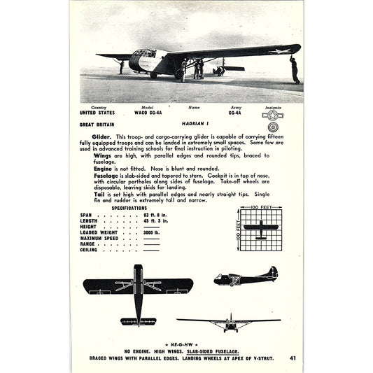 Waco CG-4A United States 1943 War Plane Photo AG6-11