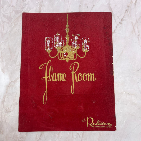 1966 Radisson Hotel Minneapolis Flame Room Restaurant New Year's Eve Menu FL6-9