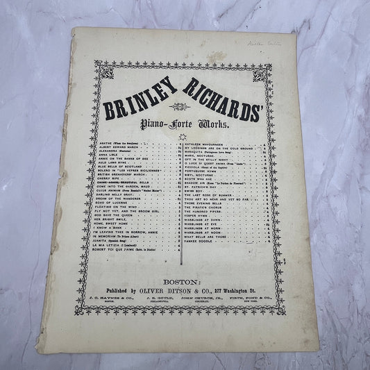 c1860 Chime Again Beautiful Bells Brinley Richards H. Bishop Sheet Music V16