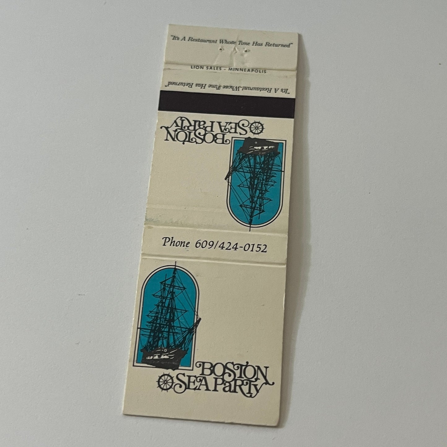Boston Sea Party Cherry Hill NJ Vintage Matchbook Cover MB59-4