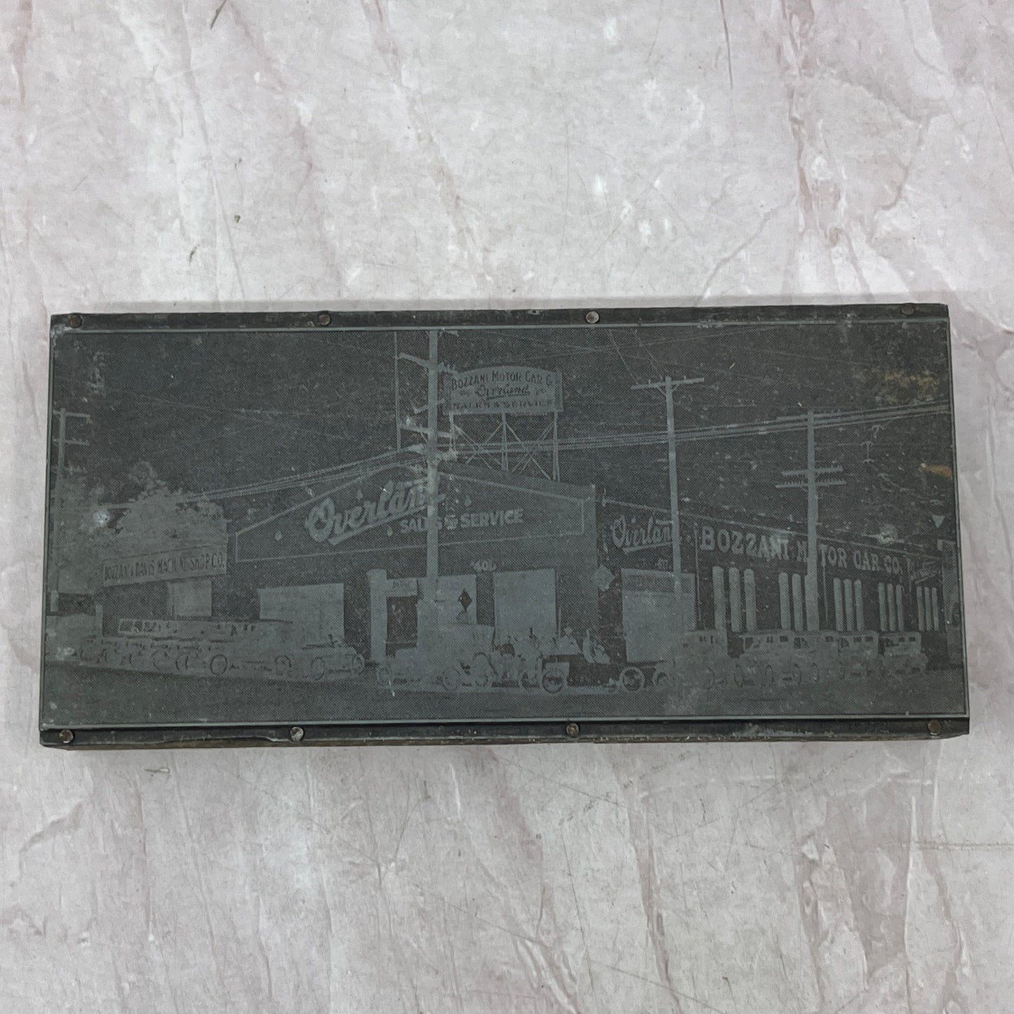 Bozzani Motors Garage Covina California Vintage Letterpress Printers Block Plate SF5